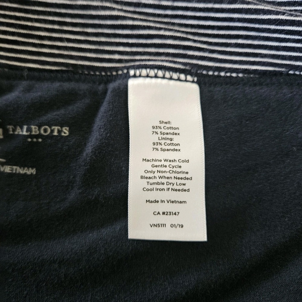 Talbots hello Saturday Navy  White Striped Pull On Skort Large Cotton - Picture 7 of 8